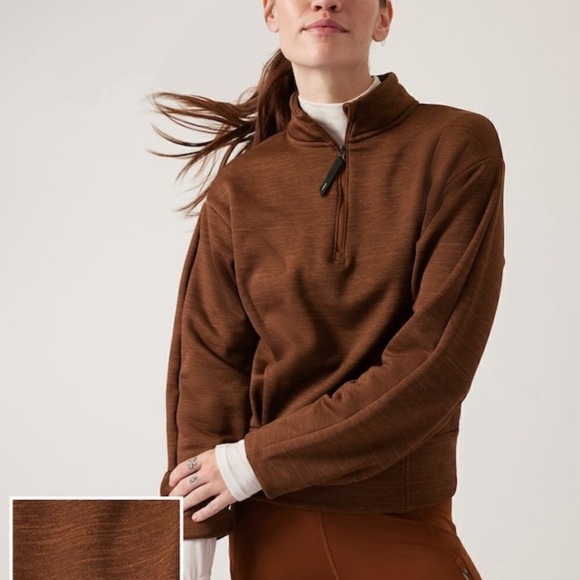 Athleta Tops - Athleta Altitude Polartec Half Zip Sweatshirt Mahogany Brown XXS